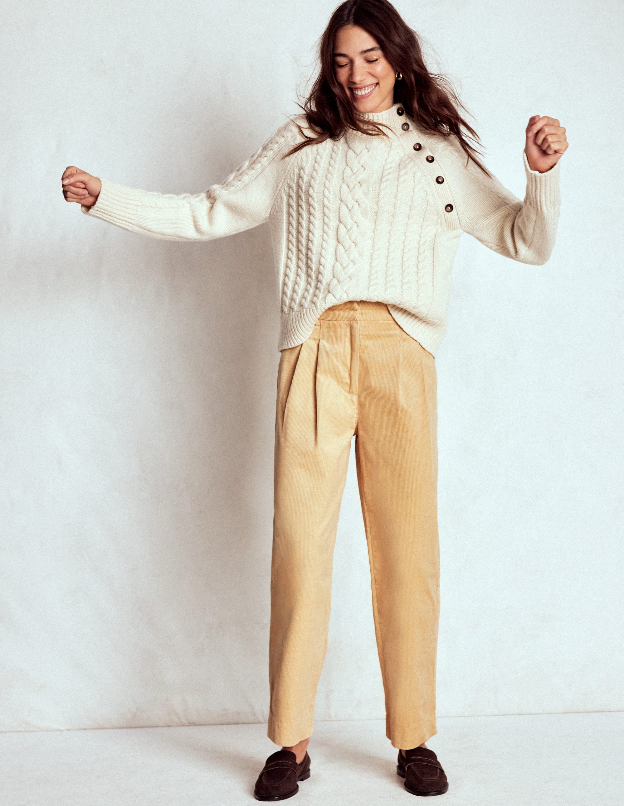 Bloomsbury Cord Pants-Stone - Image 1