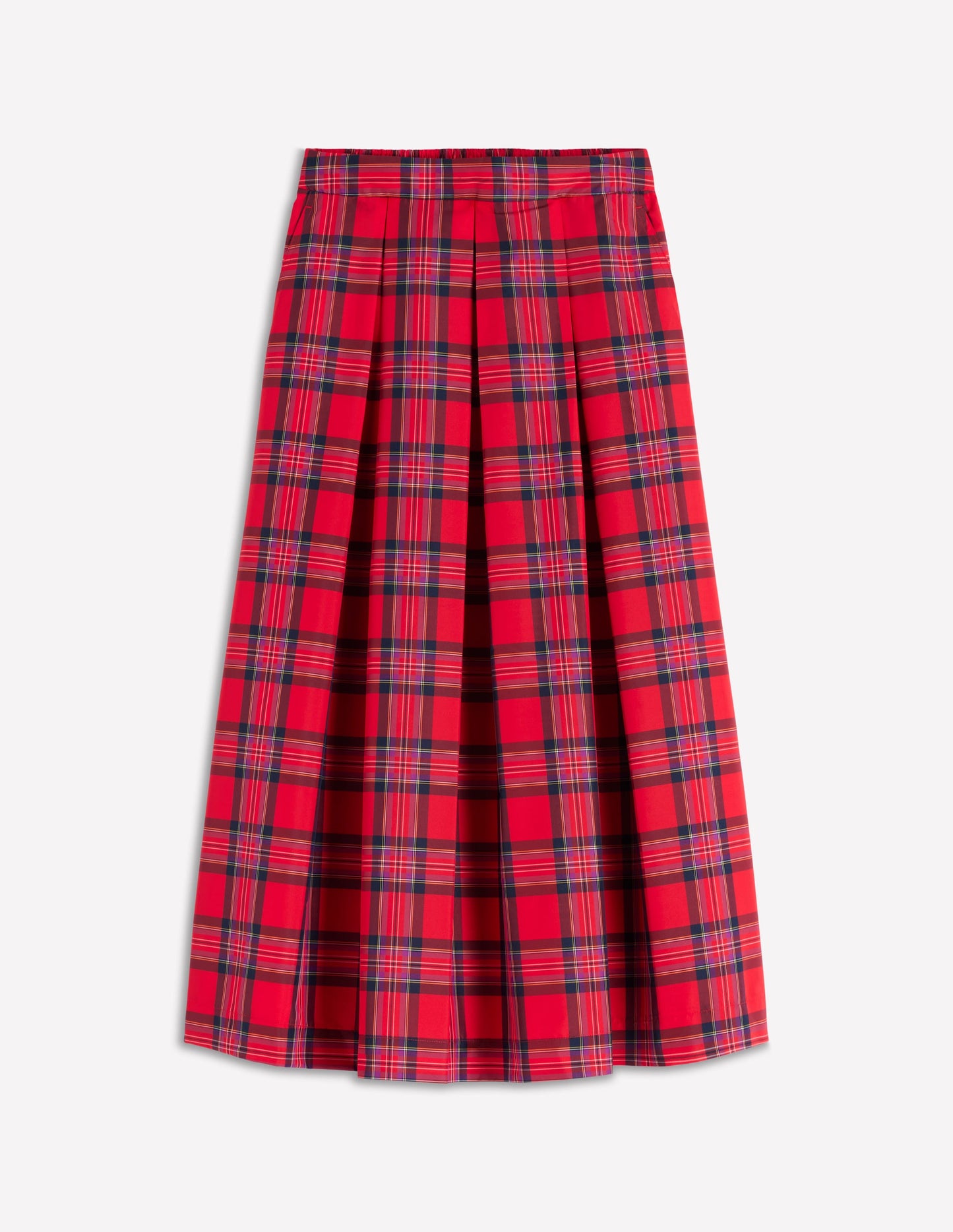 Verity Tartan Midi Skirt-Red, Navy & Purple Brand Check