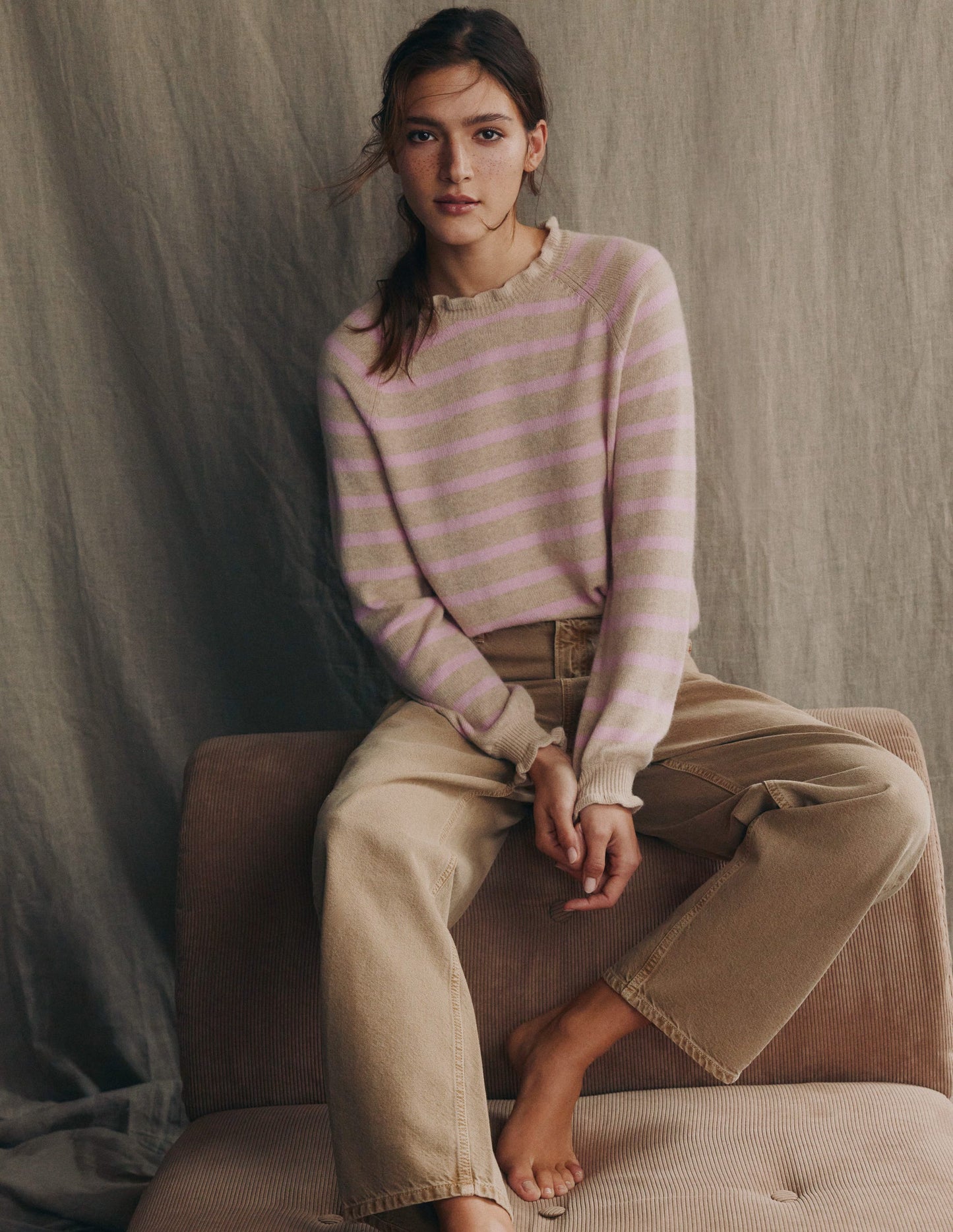 Full Length Barrel Leg Jeans-Tobacco