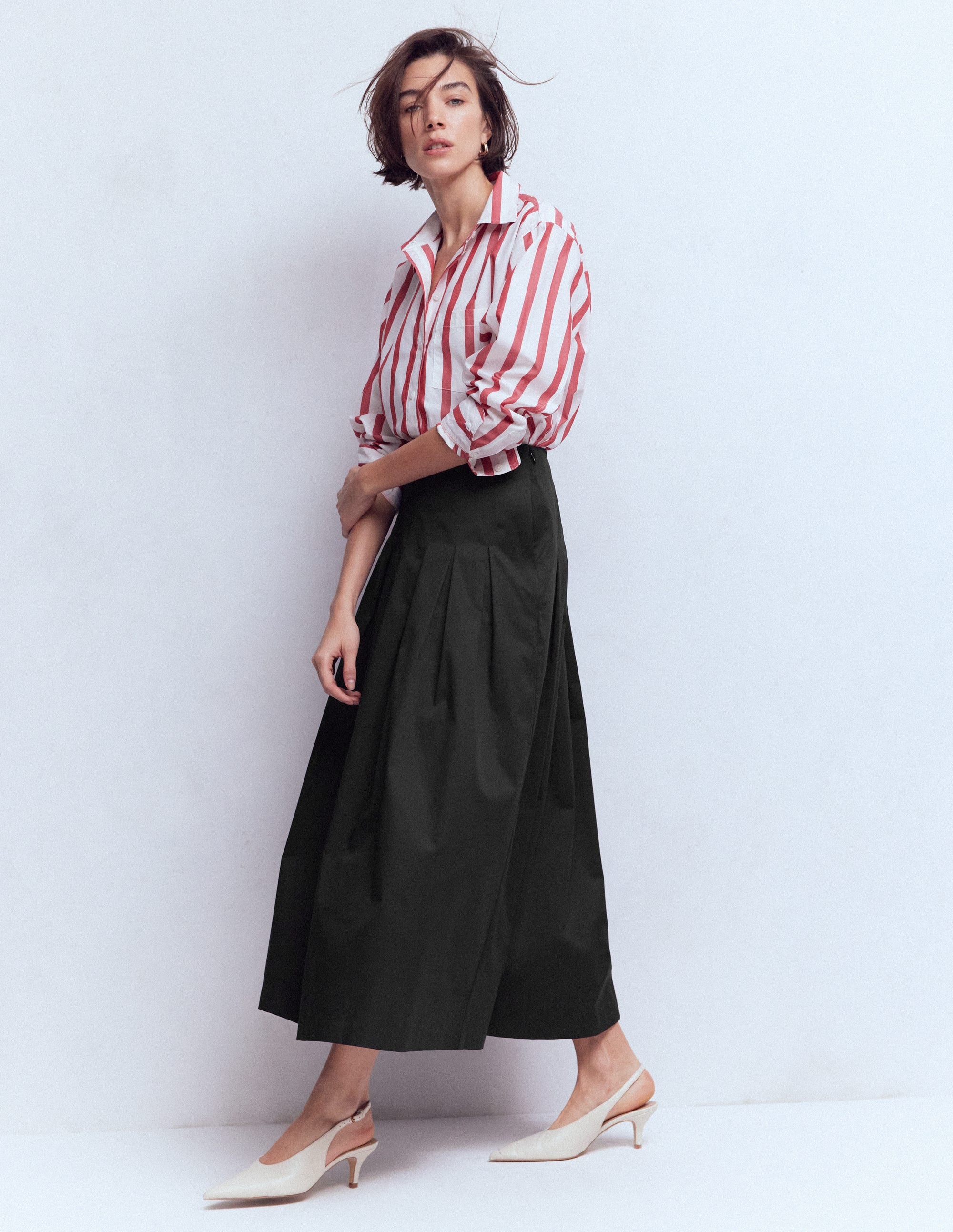 Valentina Cotton Sateen Skirt-Black - Image 1