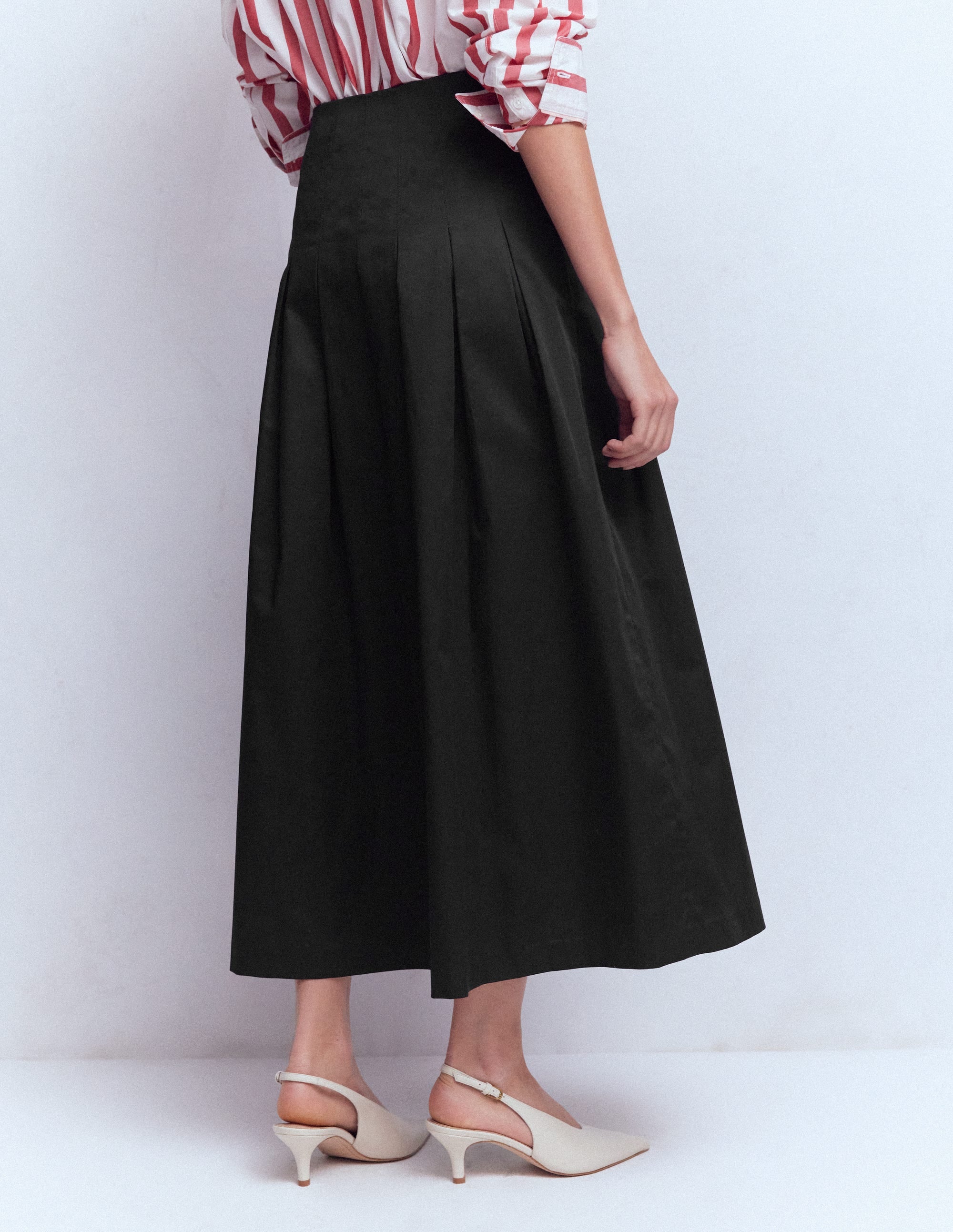 Valentina Cotton Sateen Skirt-Black - Image 3