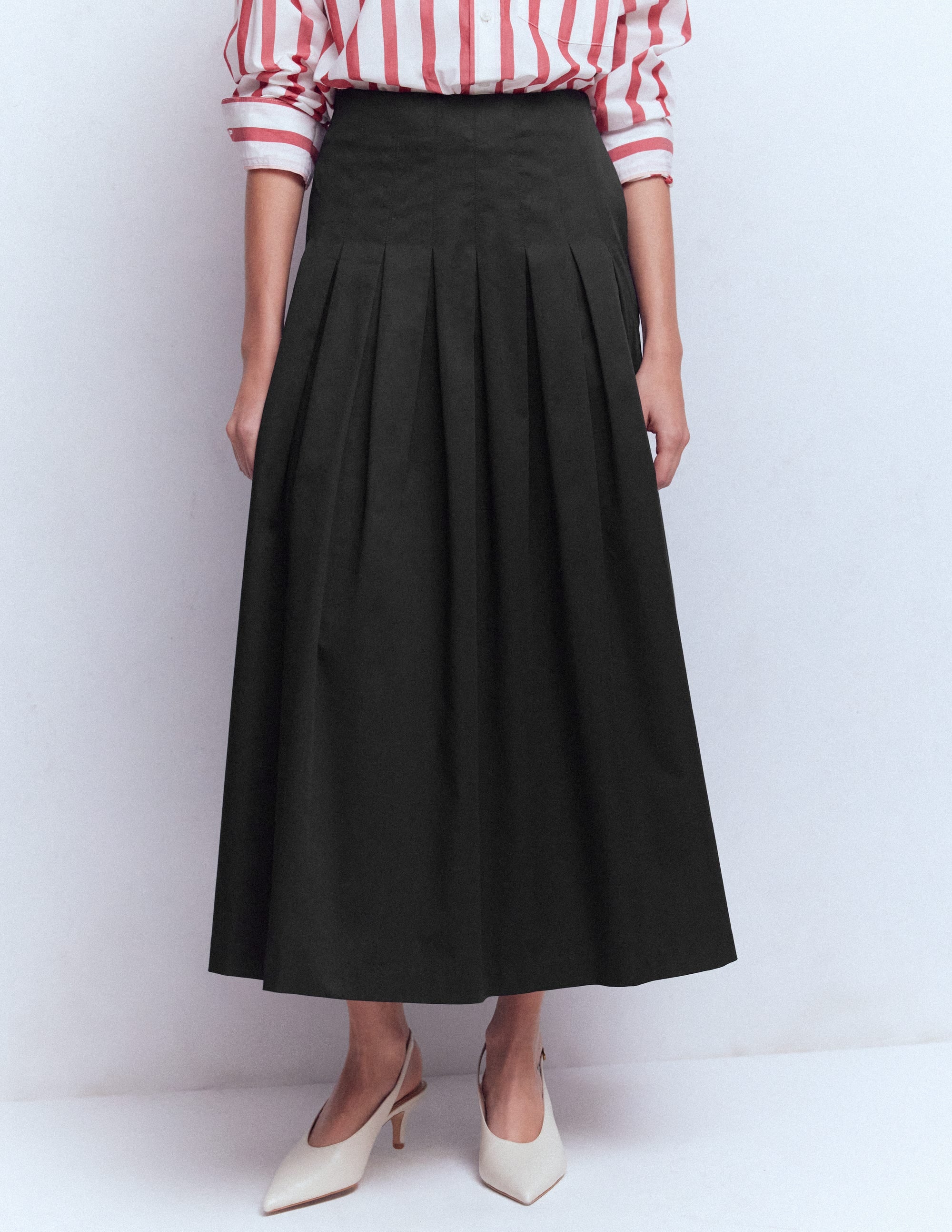 Valentina Cotton Sateen Skirt-Black - Image 4