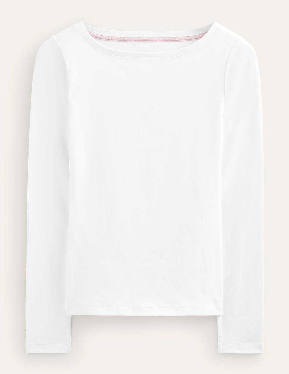 Essential Boat - Neck Jersey Top - White | Boden USA