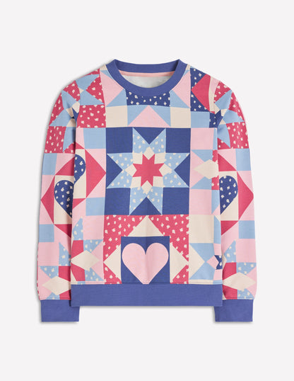 Hannah Printed Sweatshirt-Multi, Heart Patchwork-6