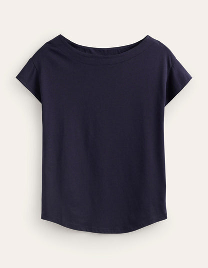 Supersoft Boat Neck T-Shirt-Navy-6