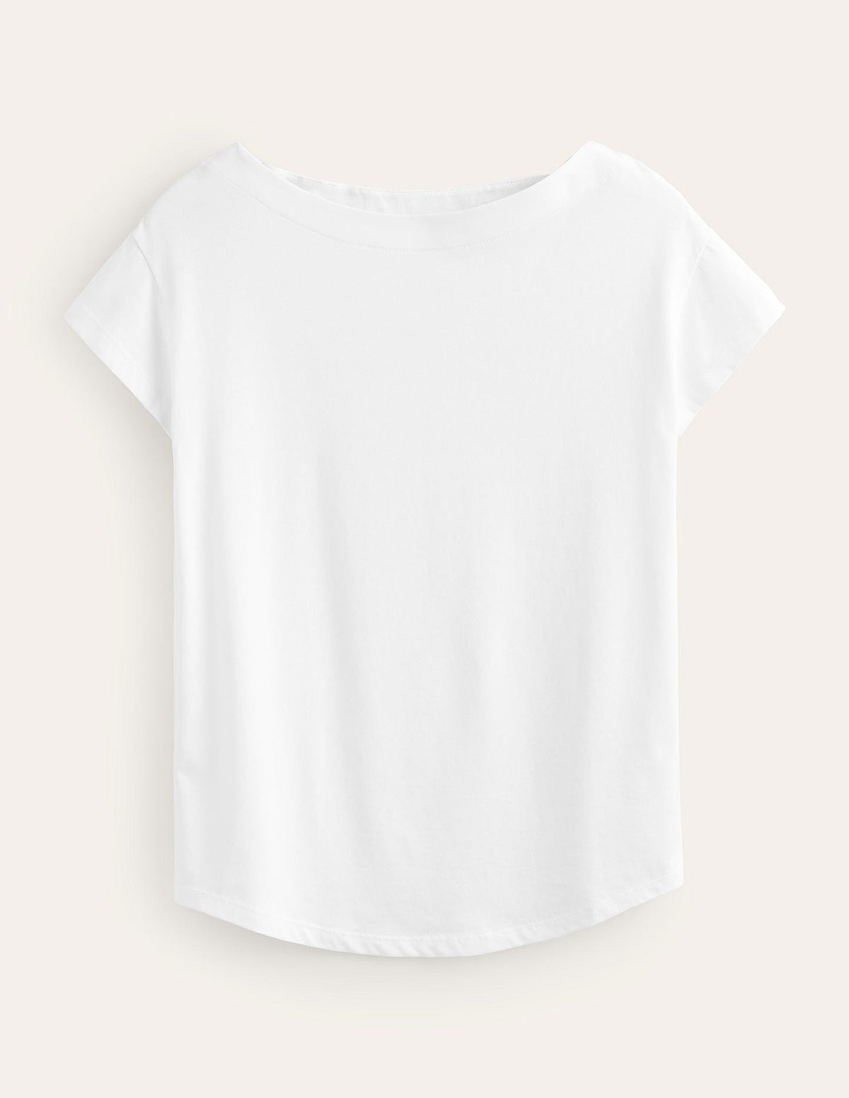 Supersoft Boat Neck T-Shirt-White - Image 5