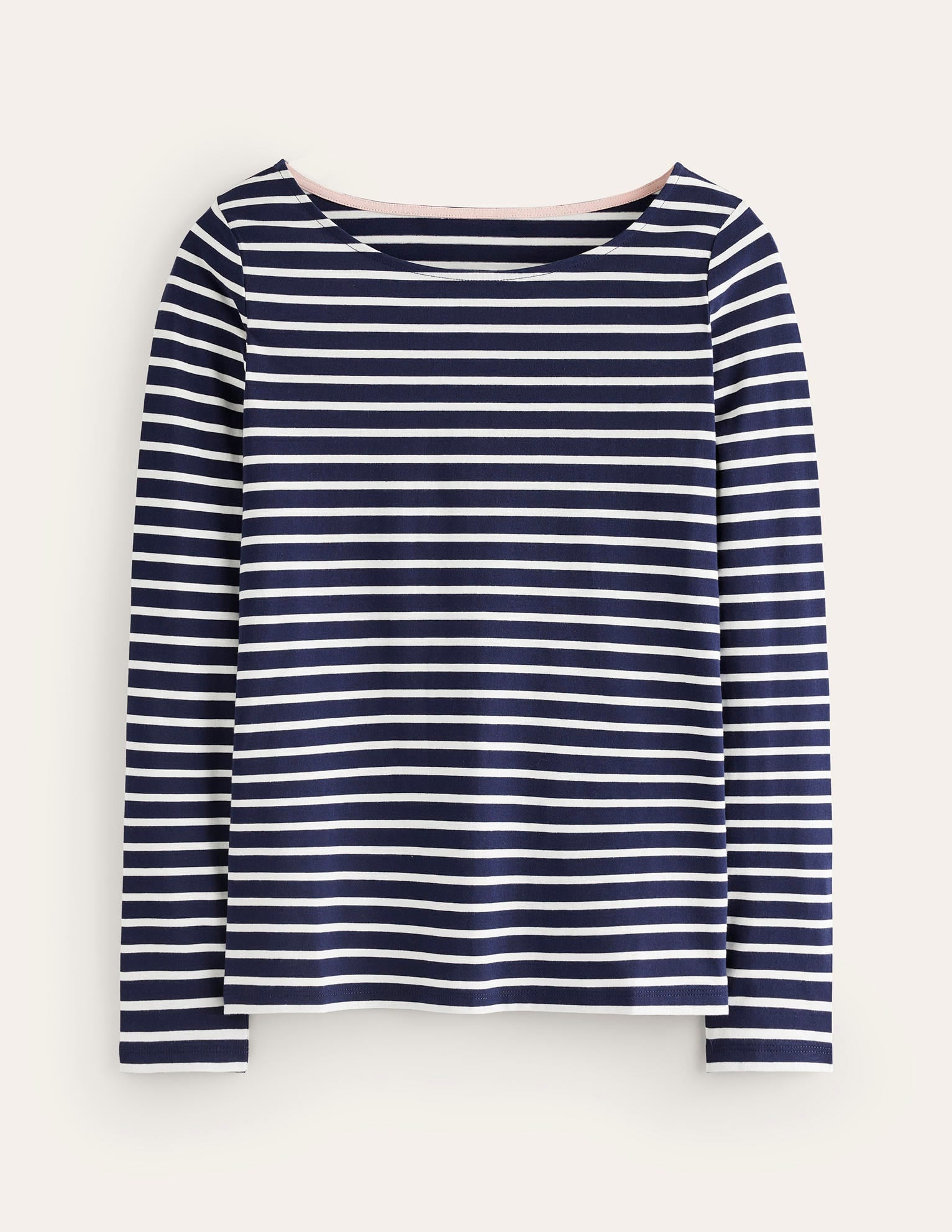Ella Long Sleeve Breton-Navy, Ivory-5