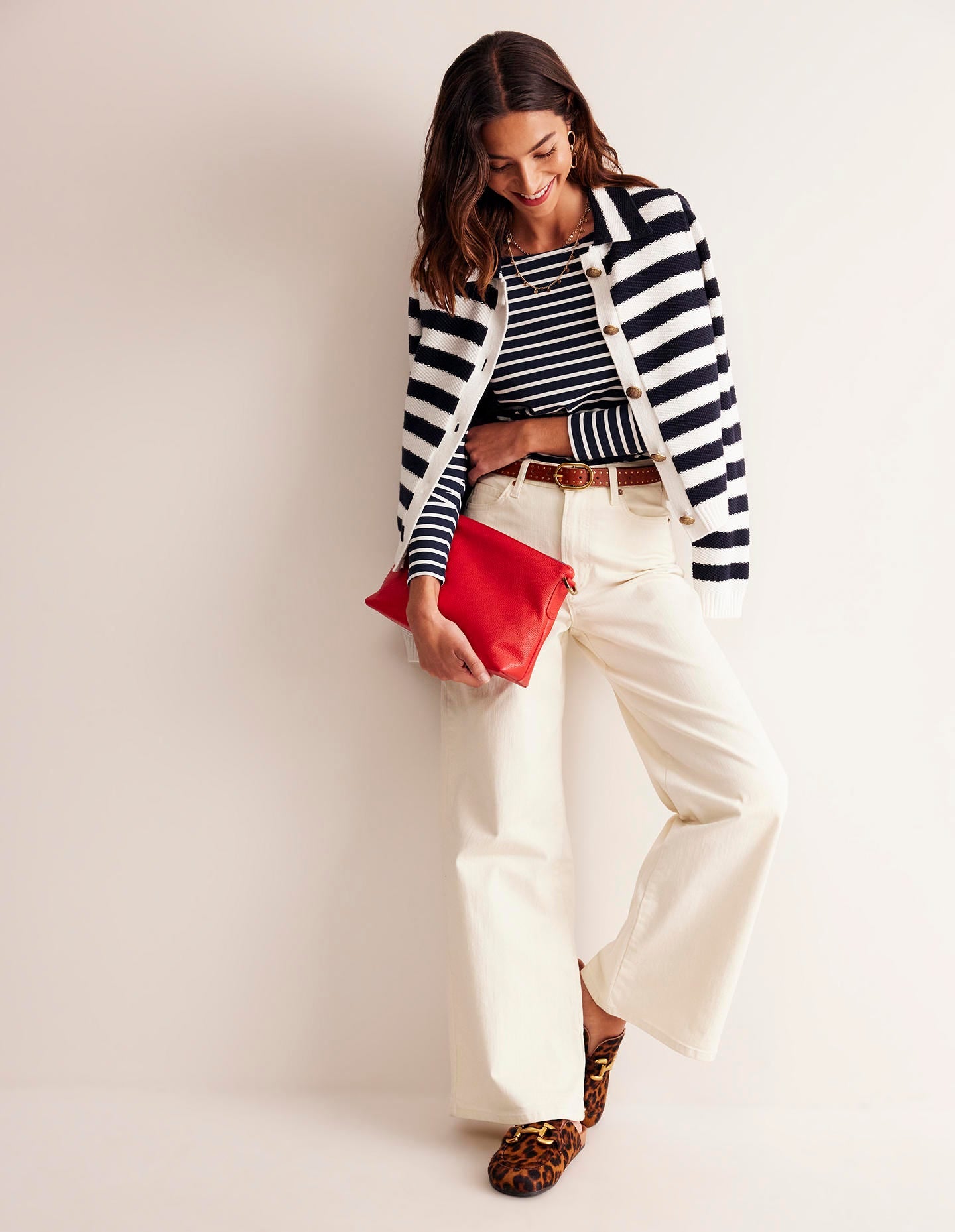 Ella Long Sleeve Breton-Navy, Ivory - Image 4
