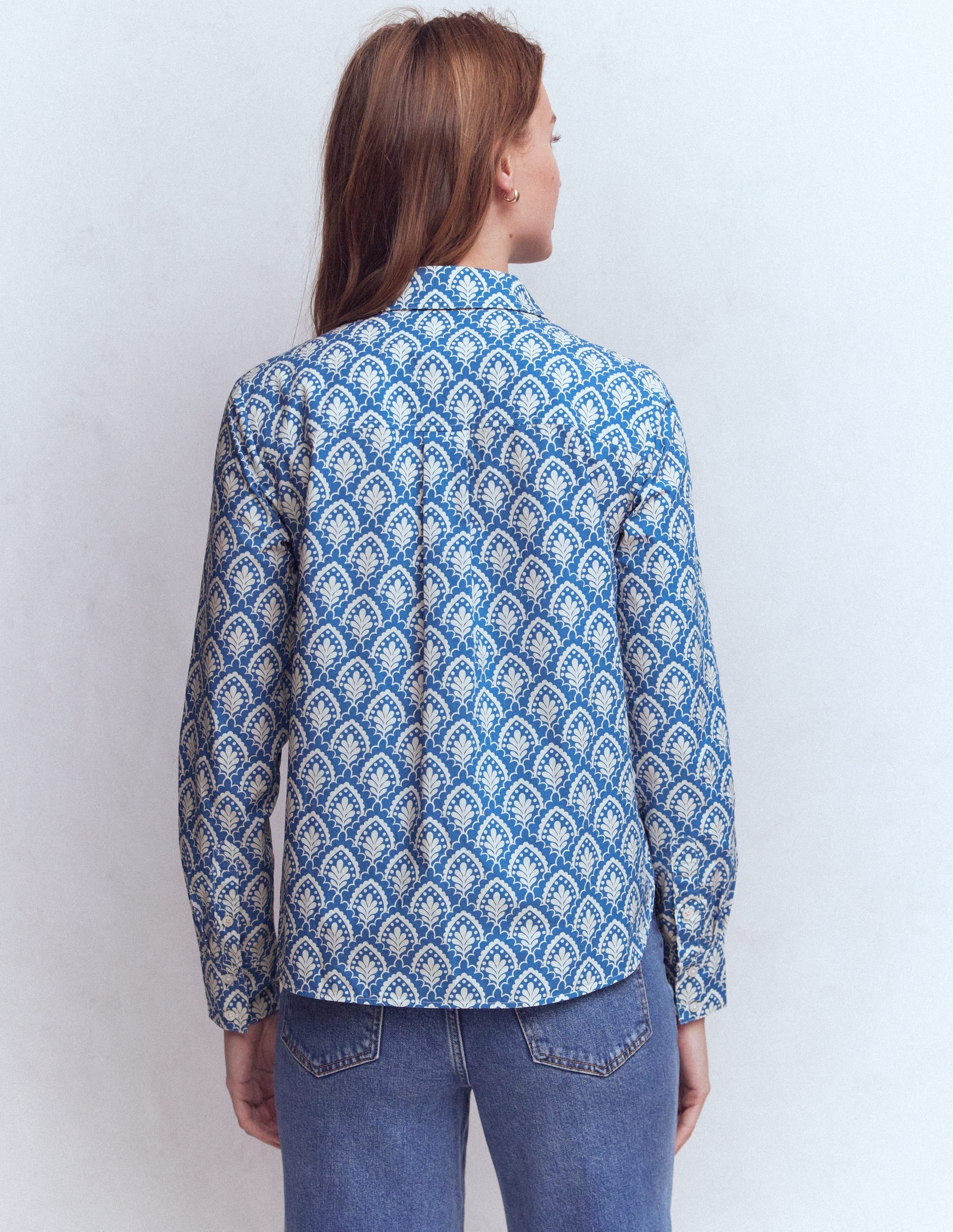 Sienna Cotton Shirt-Denim Blue, Petal Terrace - Image 3