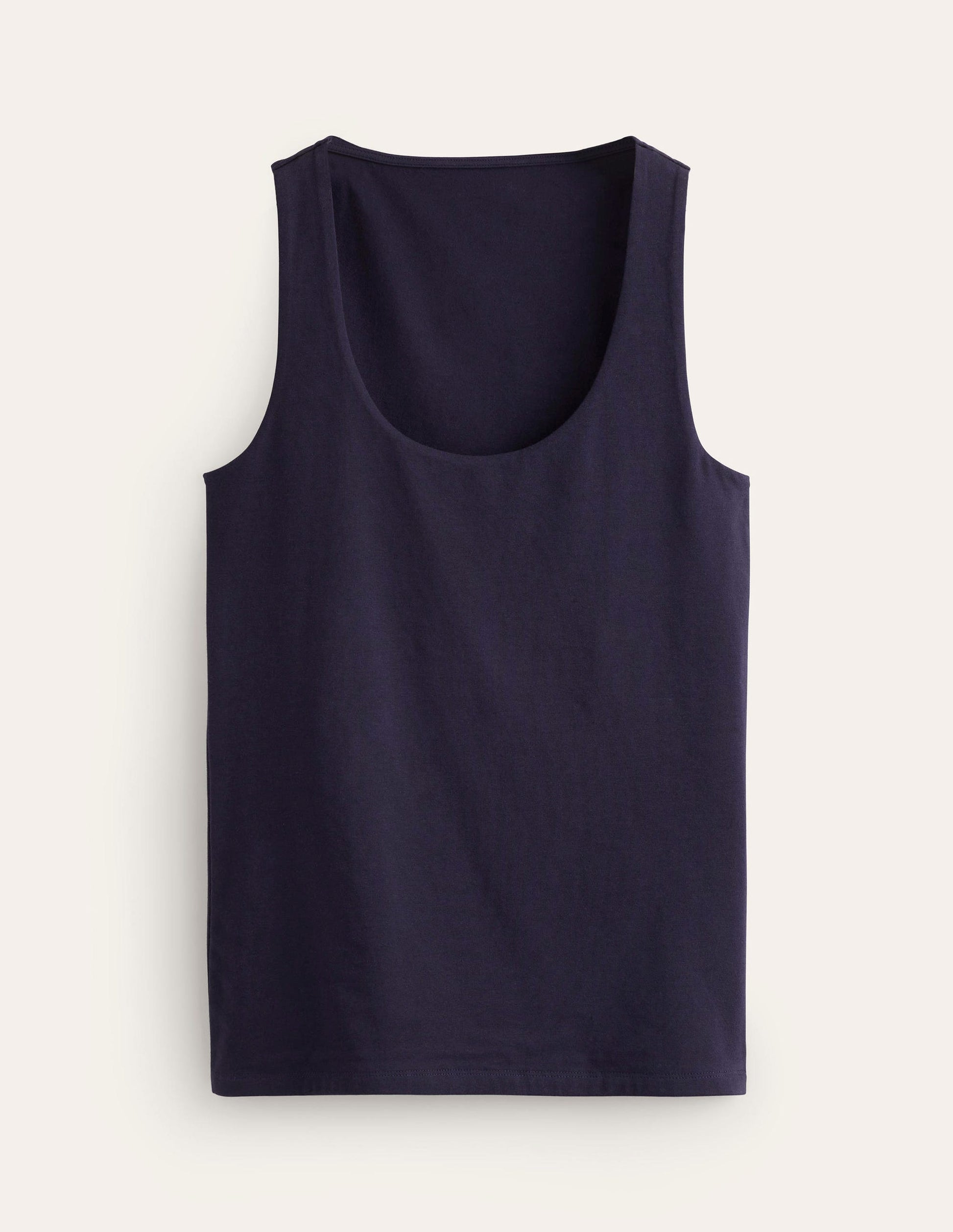 Double Layer Scoop Neck Vest-Navy-5