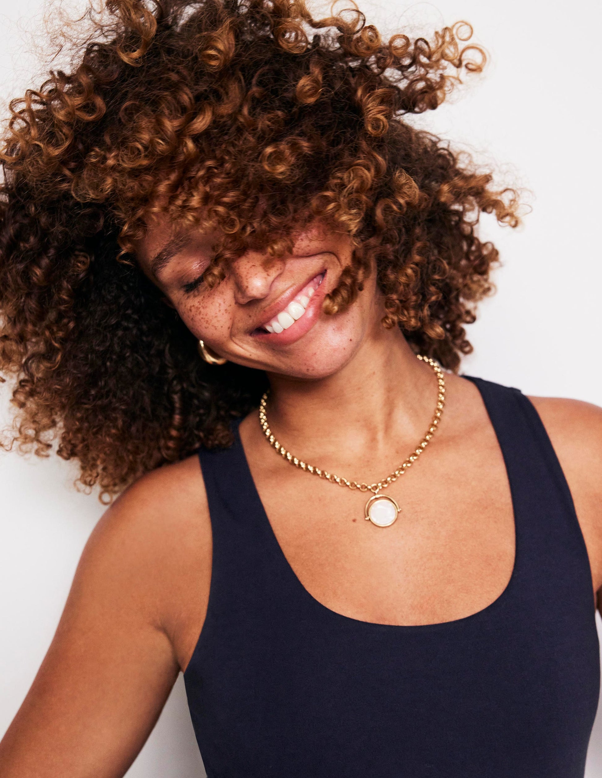 Double Layer Scoop Neck Vest-Navy-1