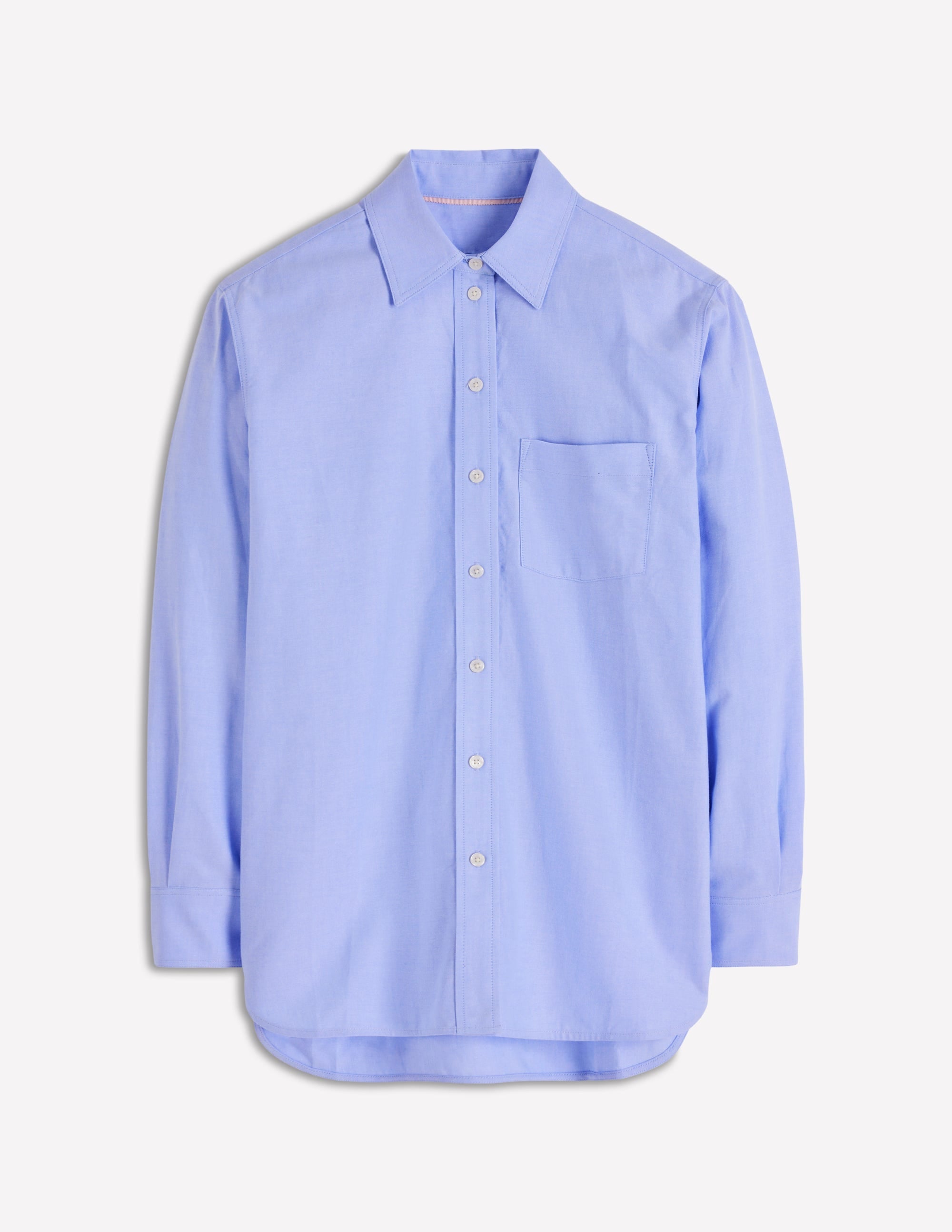 Sadie Relaxed Cotton Shirt-Blue Oxford - Image 8