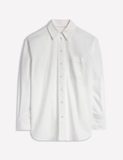 Sadie Relaxed Cotton Shirt-White Oxford-9