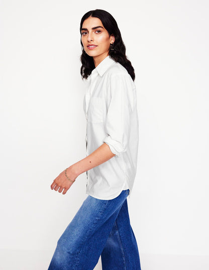 Sadie Relaxed Cotton Shirt-White Oxford-4