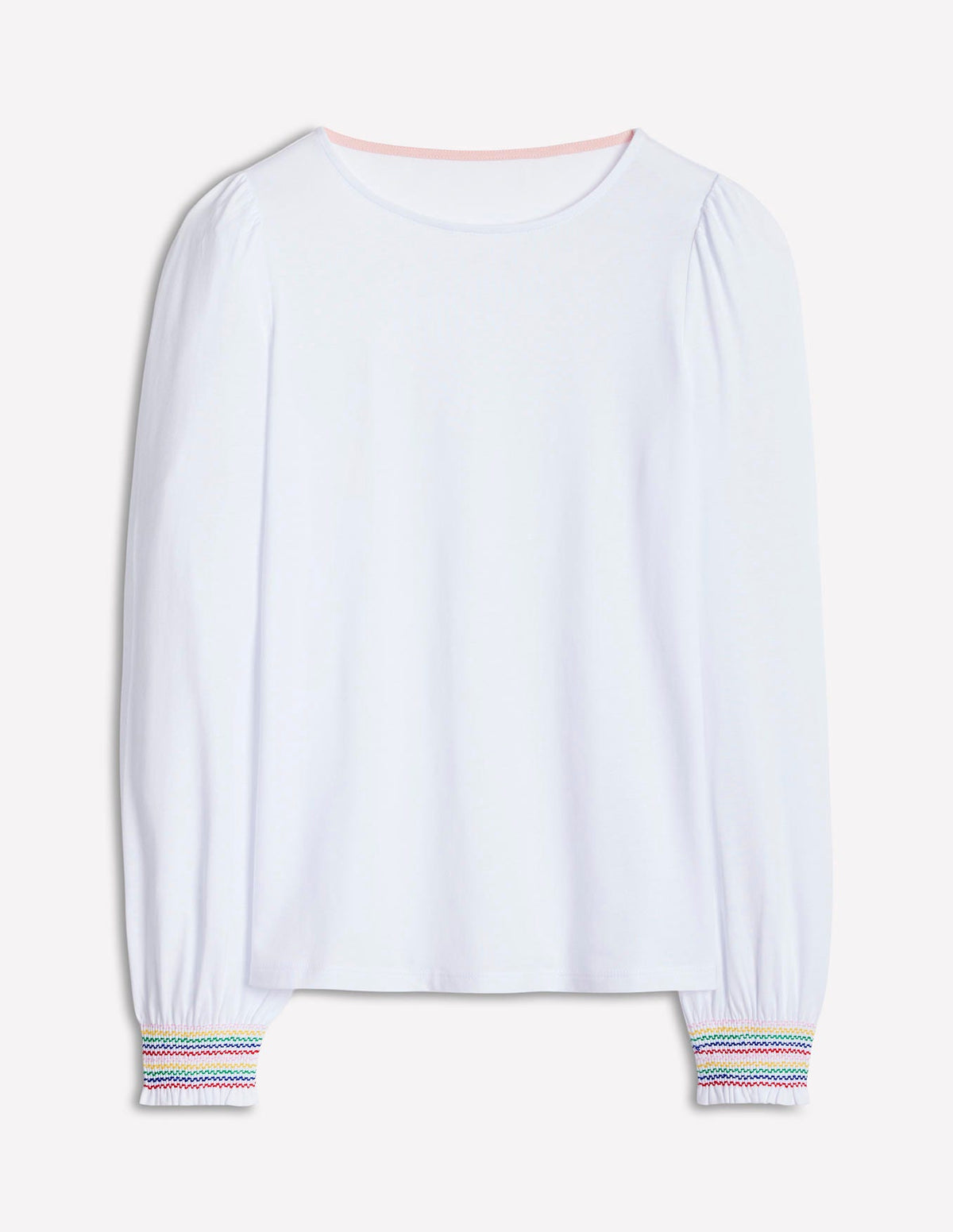 Smocked Cuff Supersoft Top-White - Image 5