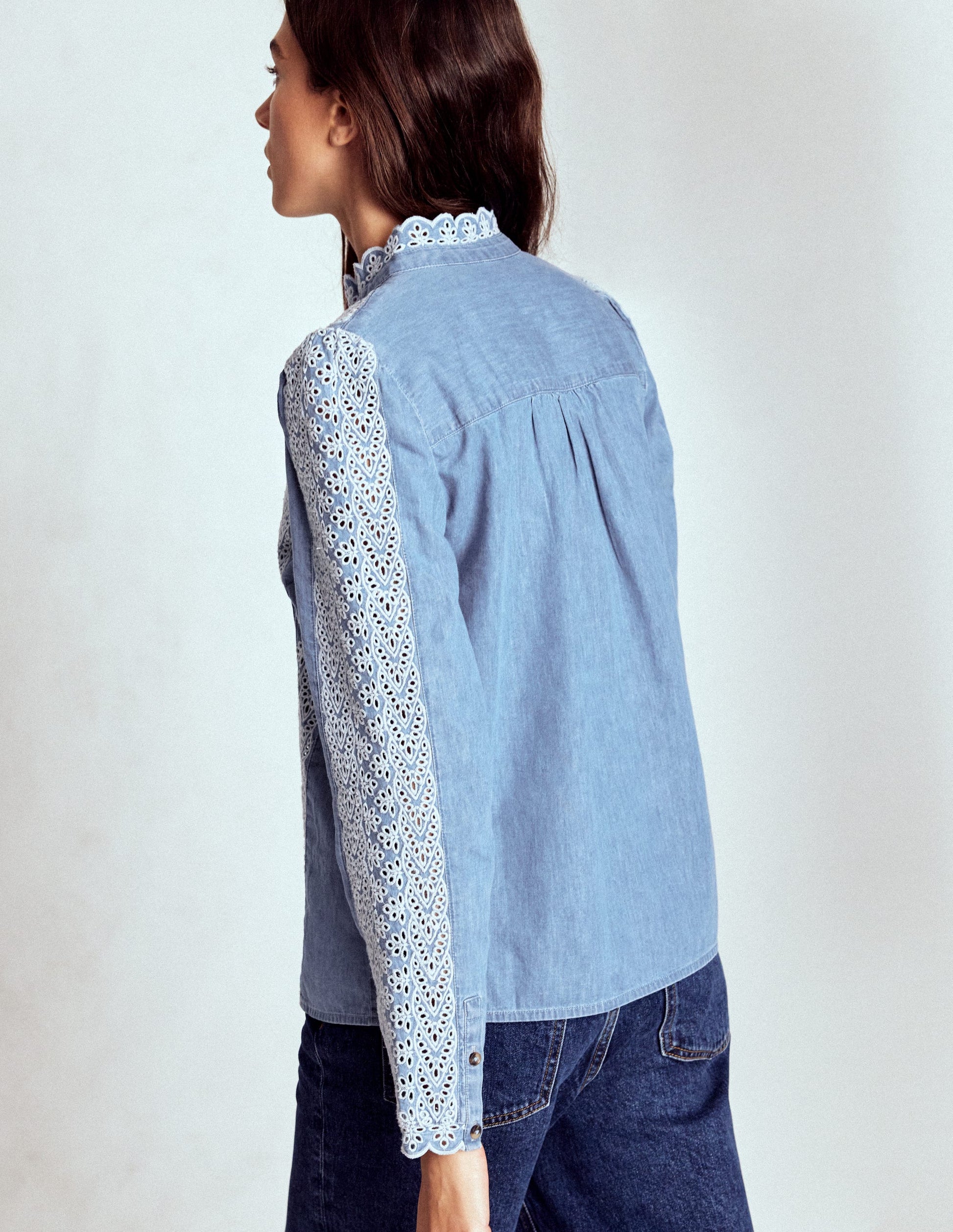 Savannah Broderie Top-Chambray-4