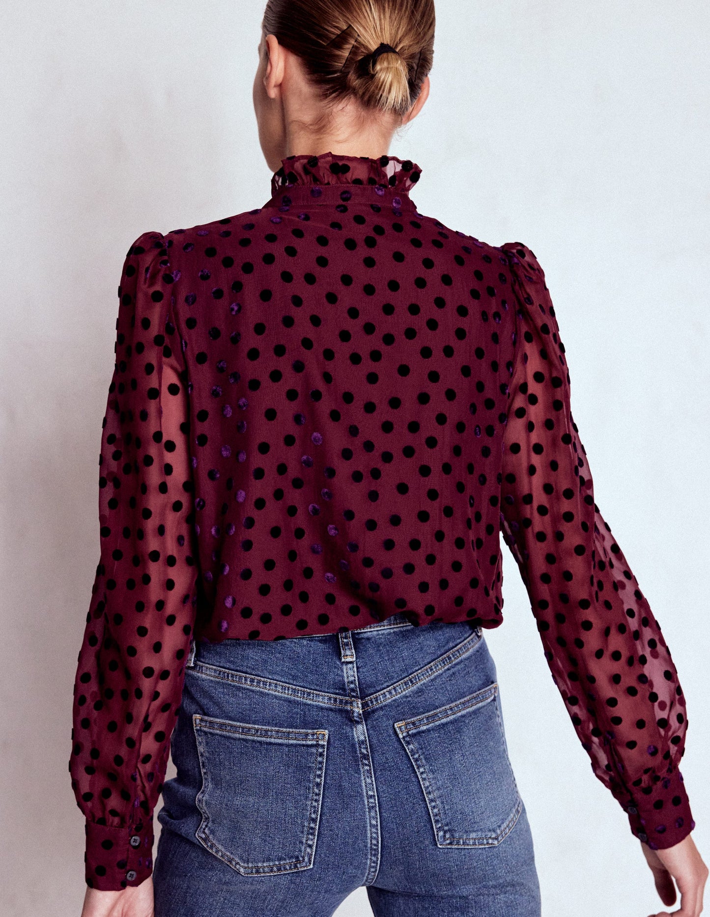 Sasha Devore Velvet Top-Deep Wisteria Spot