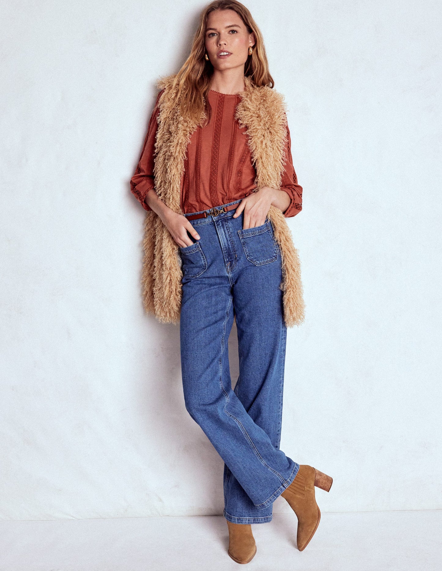 Imi Jersey Trim Top-Barn Red