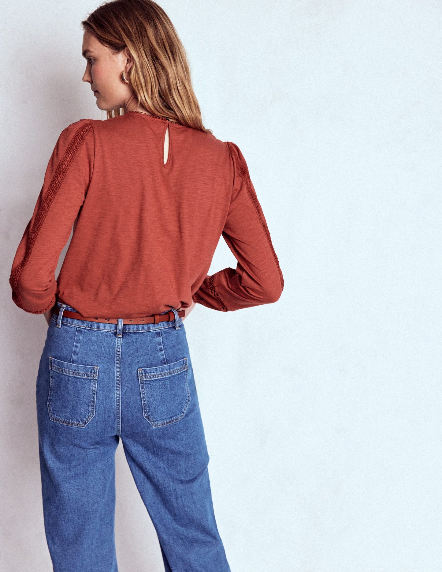 Imi Jersey Trim Top-Barn Red