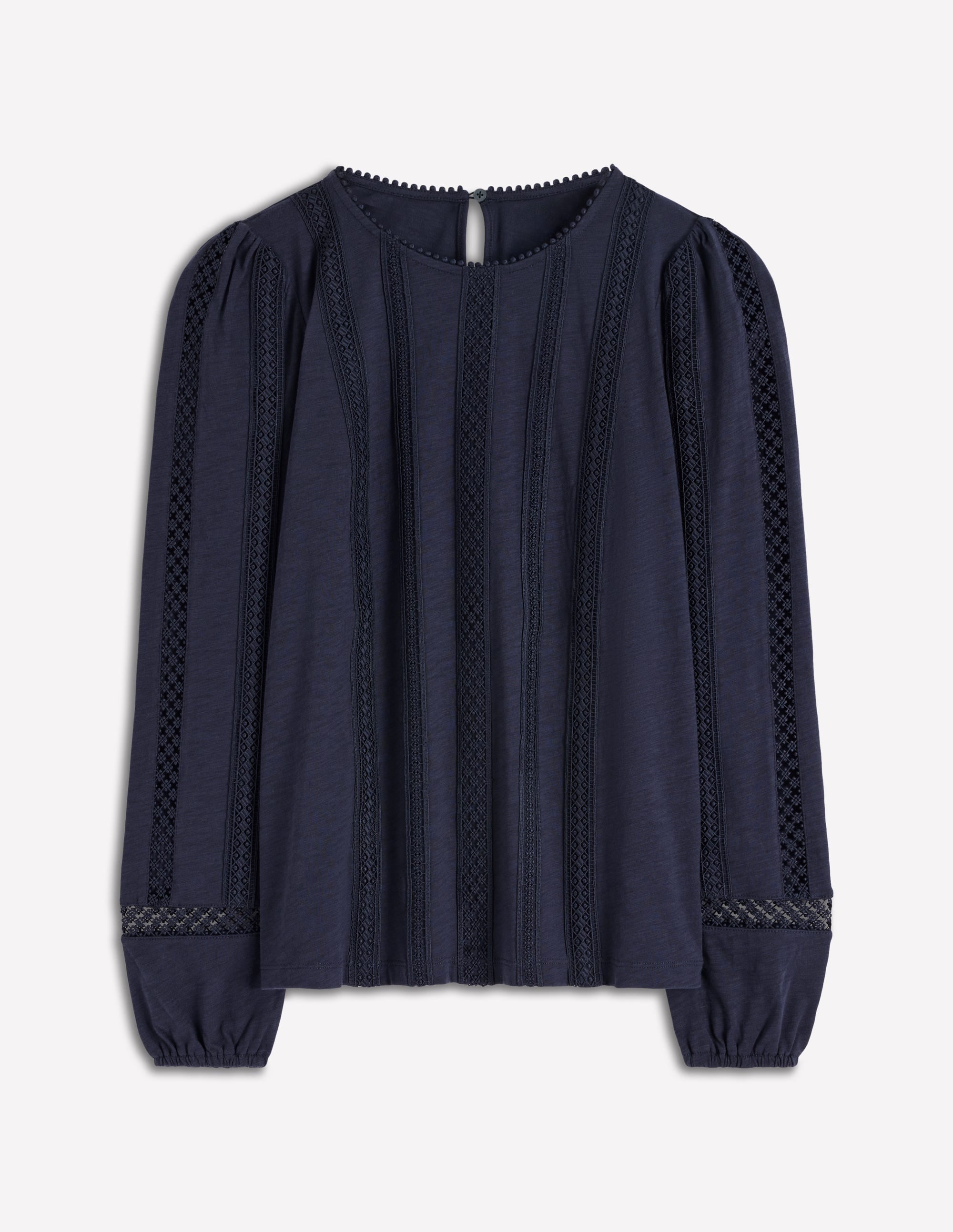 Imi Jersey Trim Top-Navy - Image 6