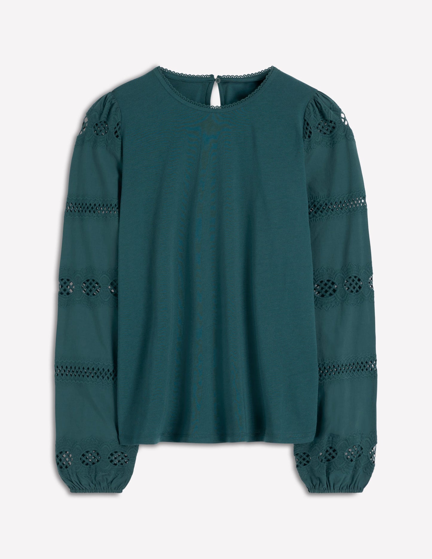 Millie Lace Mix Top-Midnight Teal