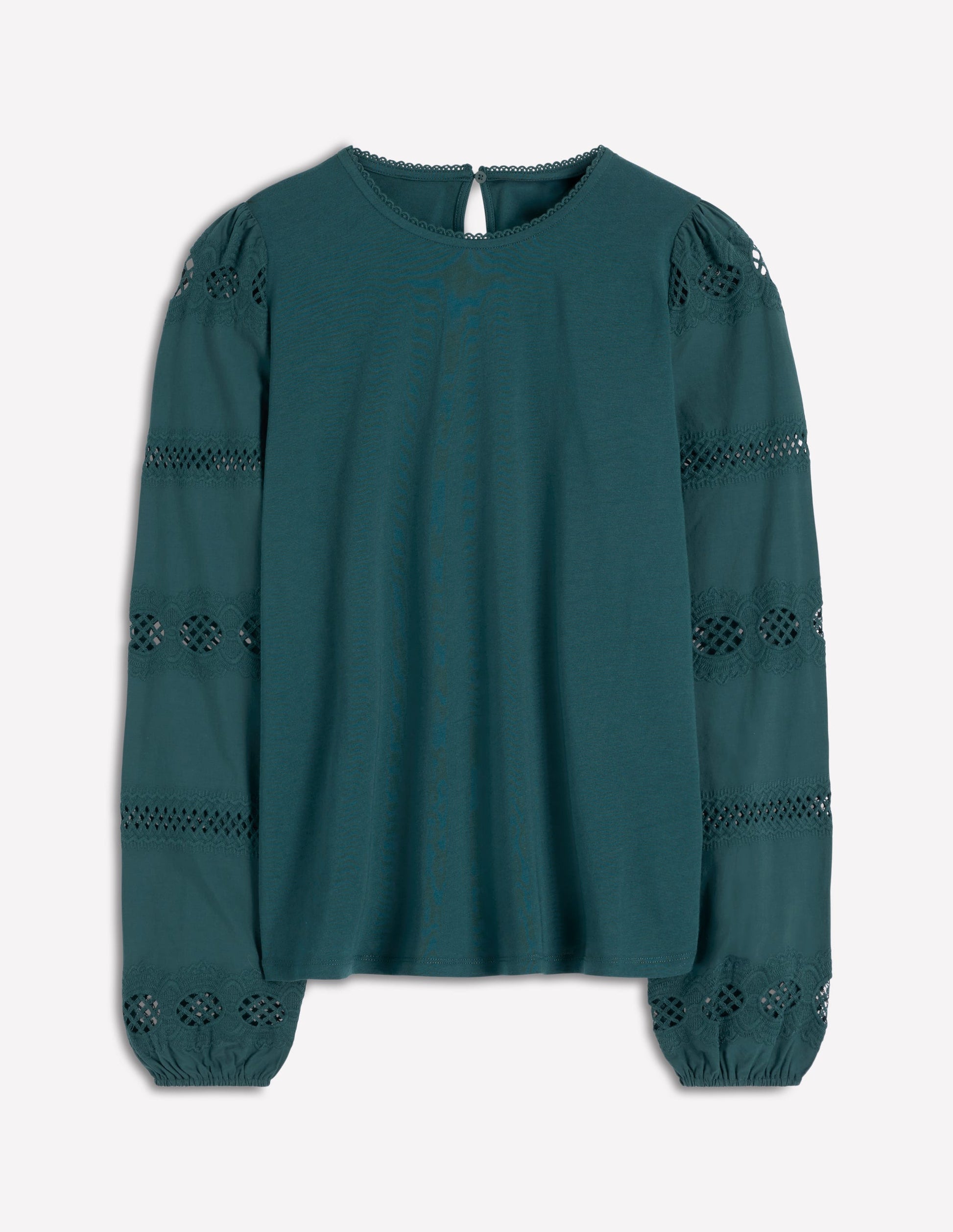 Millie Lace Mix Top-Midnight Teal-6