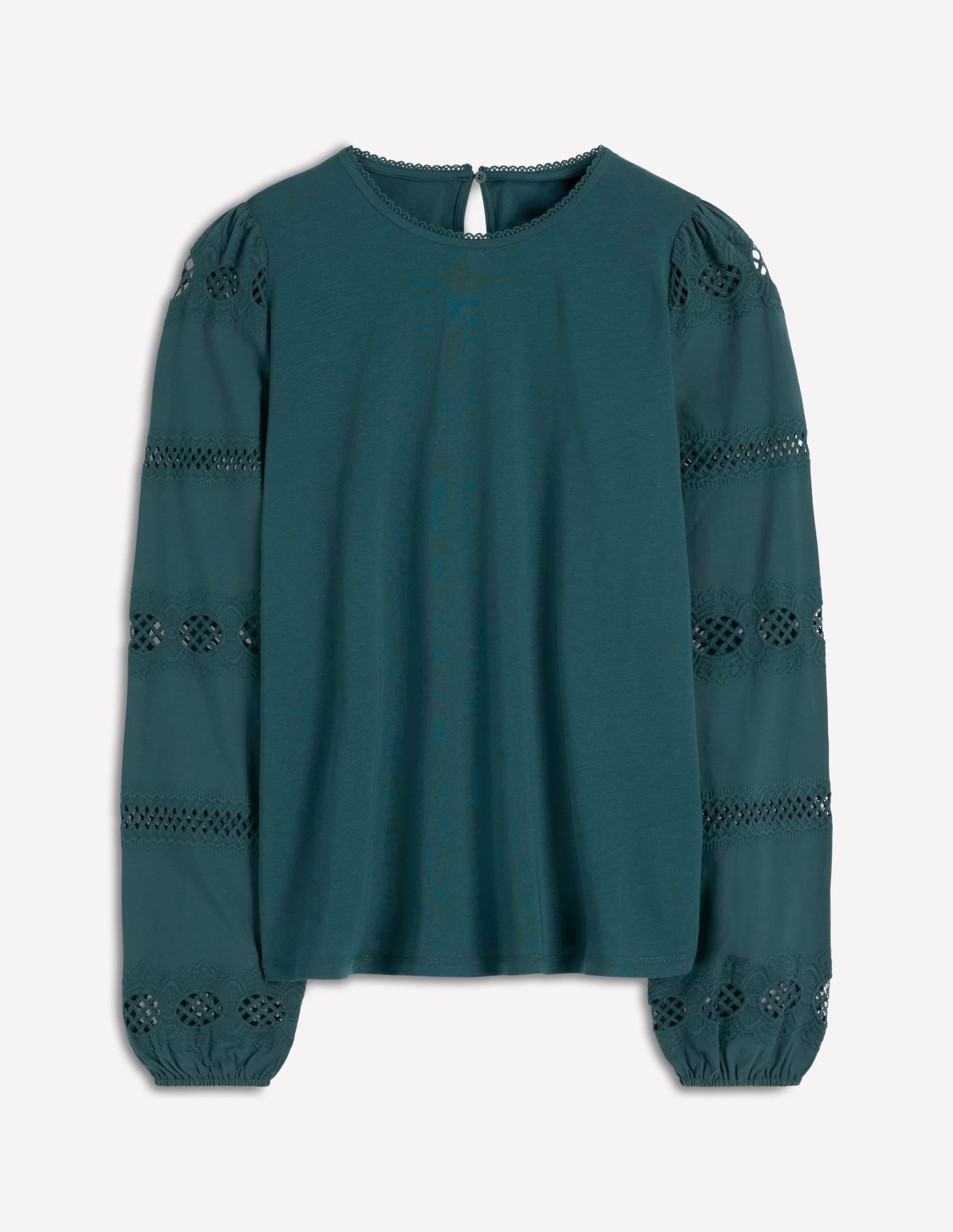 Millie Lace Mix Top-Midnight Teal - Image 6