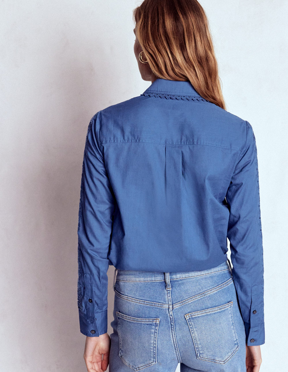 Sienna Broderie Detail Shirt-Denim Blue - Image 3