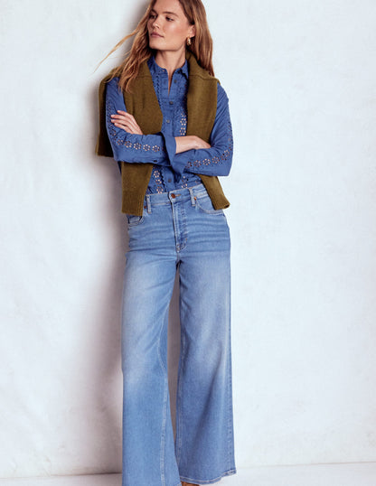 Sienna Broderie Detail Shirt-Denim Blue-4