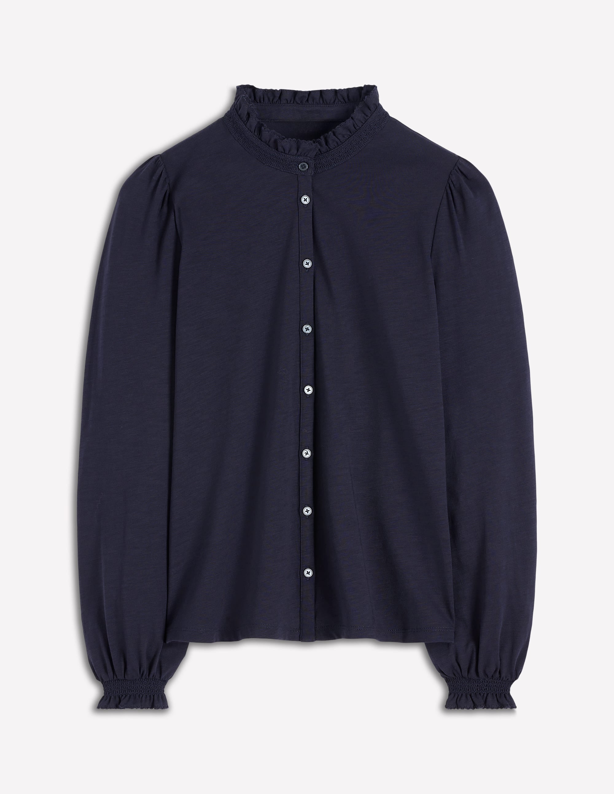 Effie Smocked Detail Shirt-Navy - Image 5