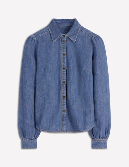 Cara Denim Shirt-Mid Vintage-5