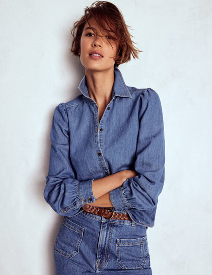 Cara Denim Shirt-Mid Vintage-2