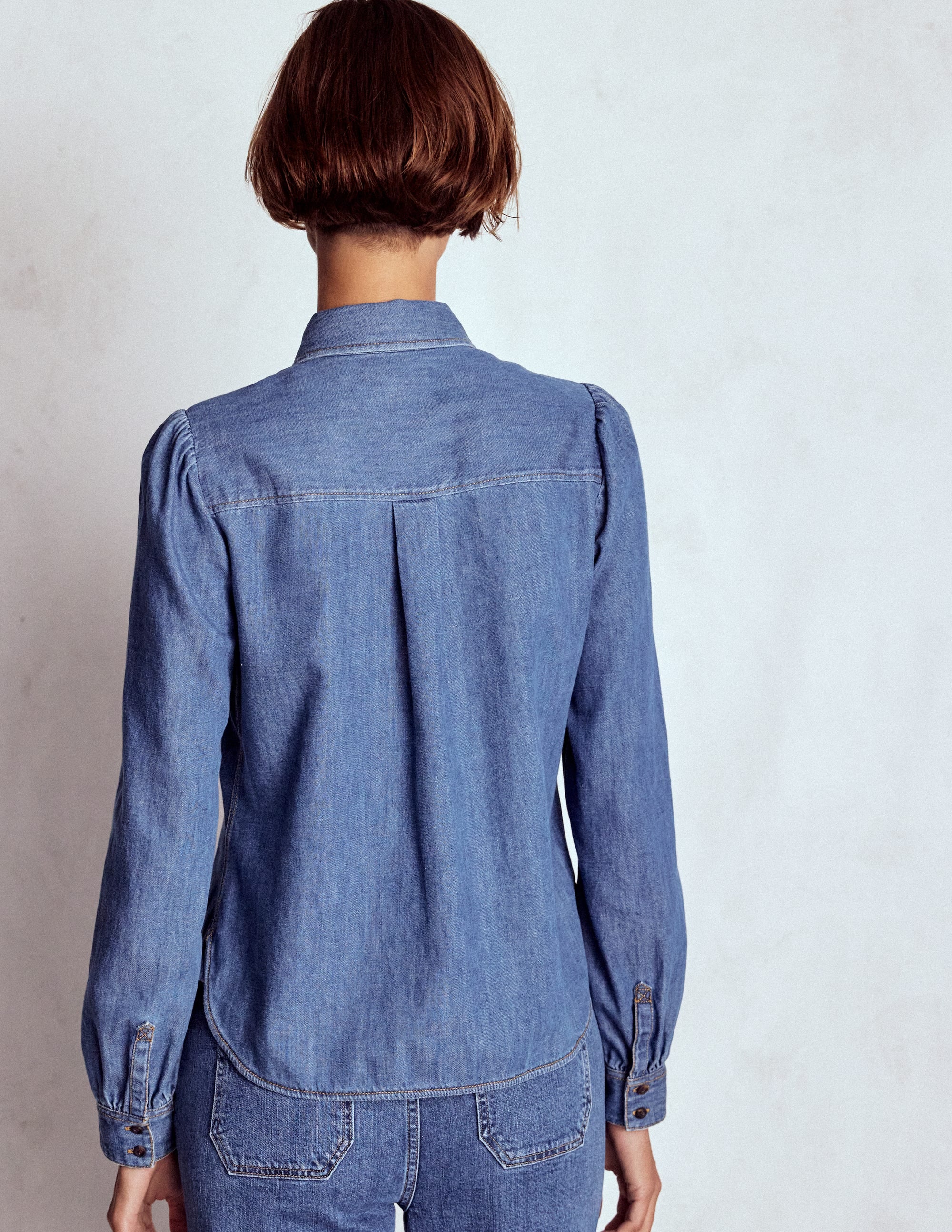 Cara Denim Shirt-Mid Vintage - Image 3