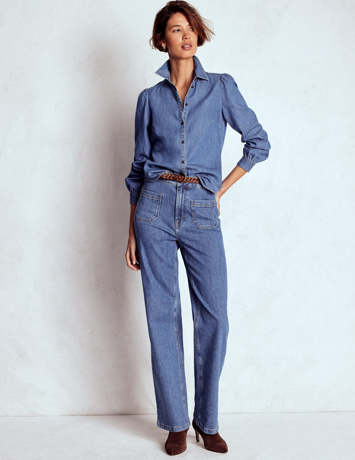 Cara Denim Shirt-Mid Vintage - Image 4