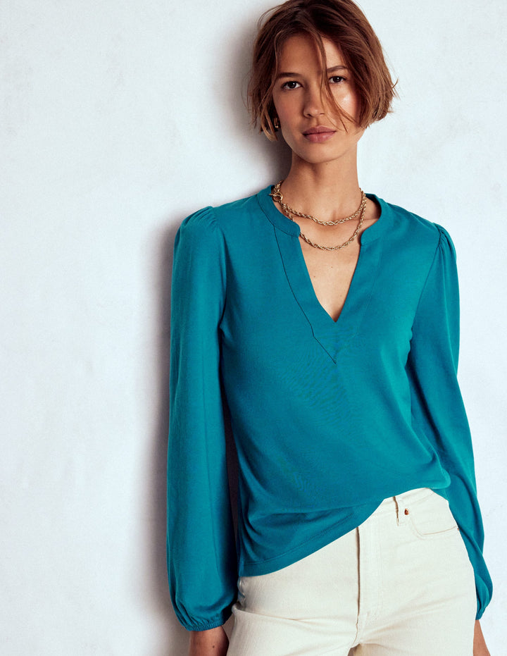 Supersoft Notch Top-Deep Sea Green