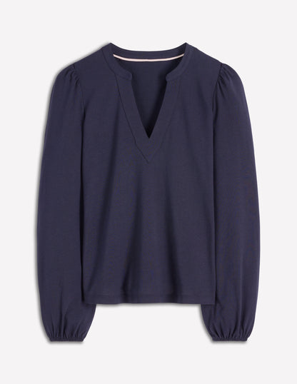 Supersoft Notch Top-Navy-5