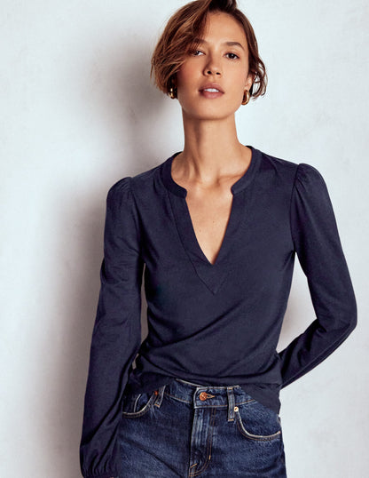 Supersoft Notch Top-Navy-4