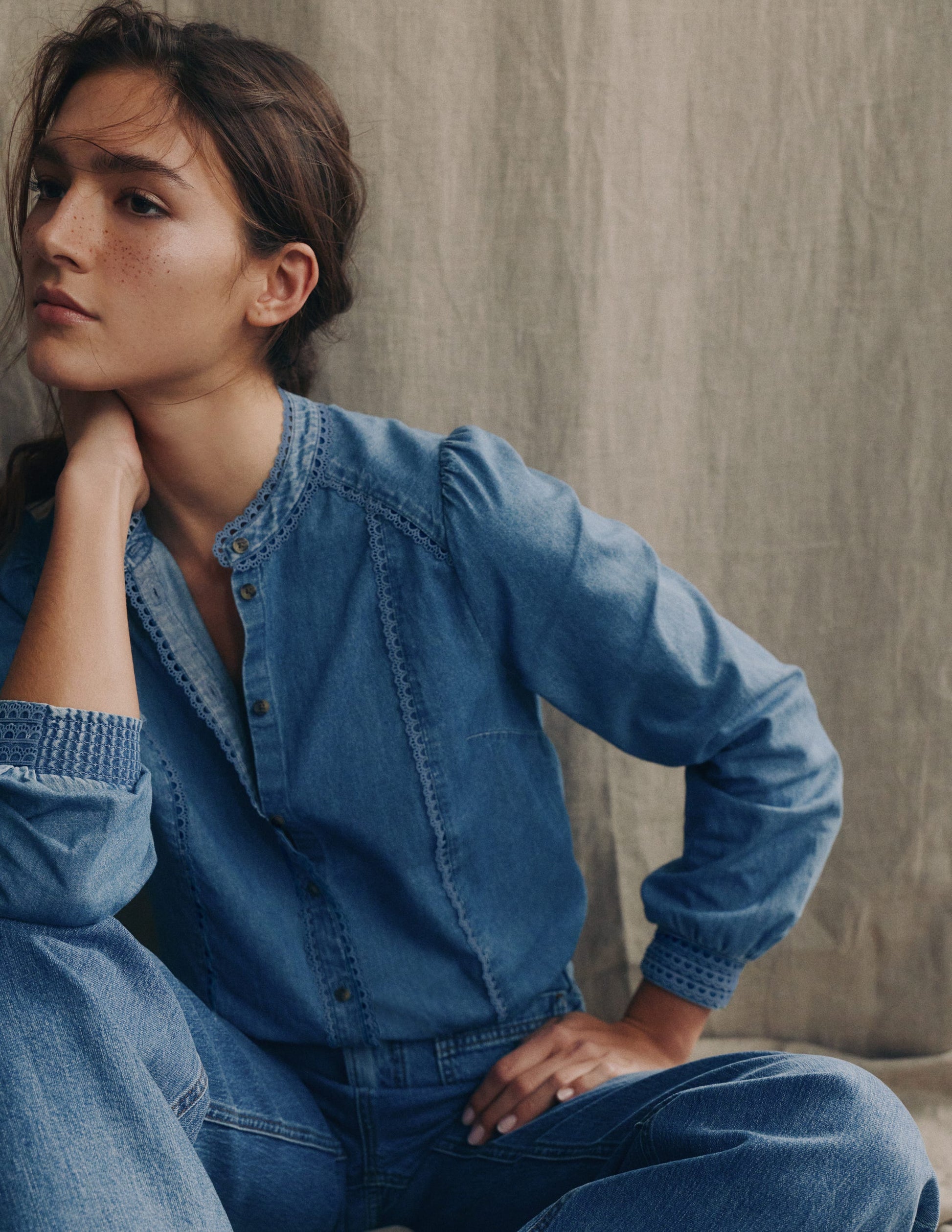 boden rhea denim dress BODEN Rhea Denim Dress