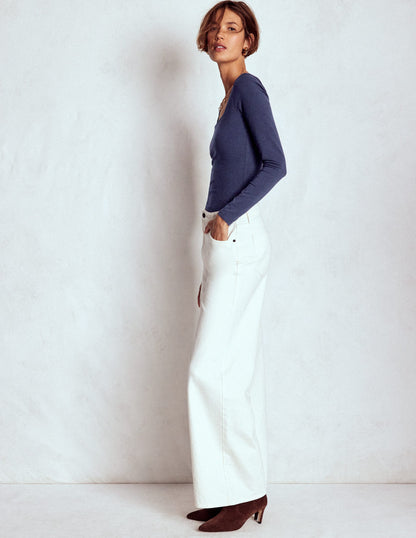 Double Layer Square Neck Top-Navy-4