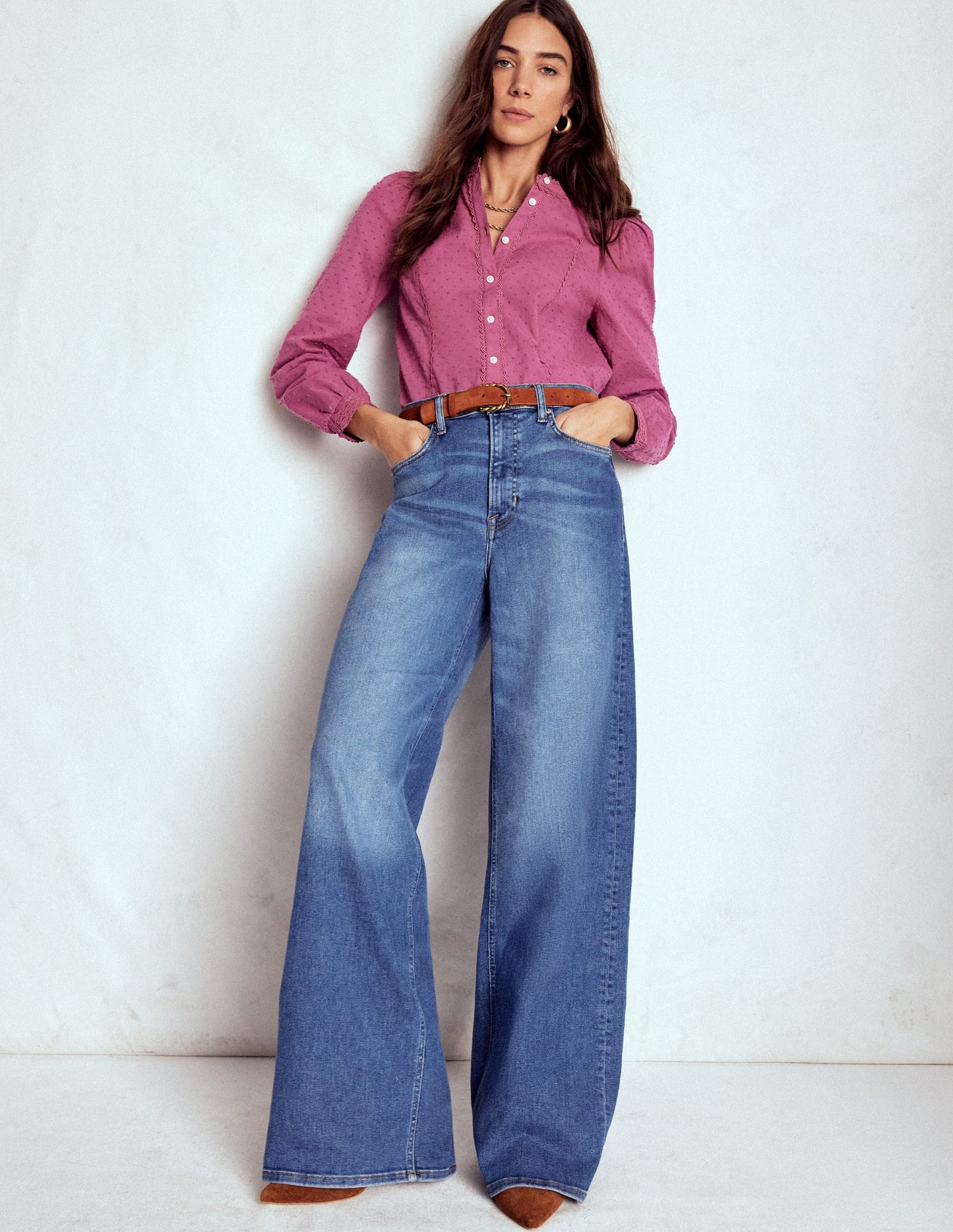 Rhea Cotton Dobby Top-Purple Damson