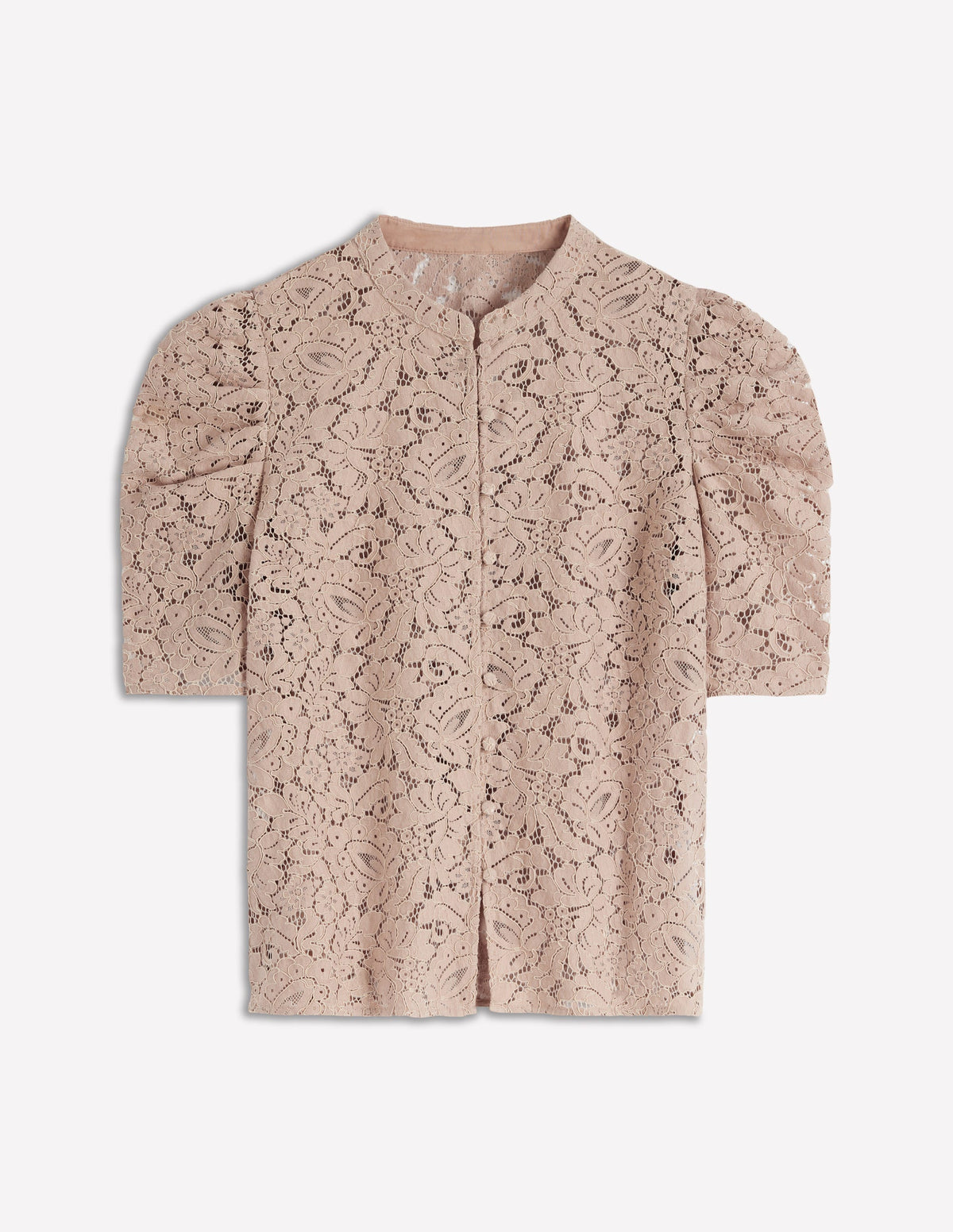 Lace Mutton Sleeve Top-Heather Rose - Image 7