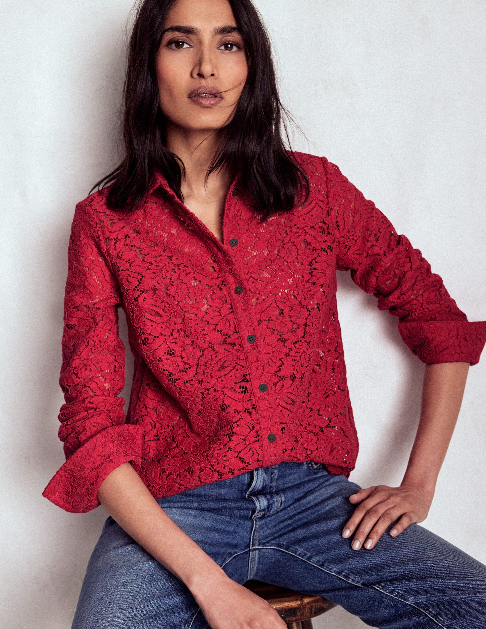 Lace Shirt-Rumba Red-1