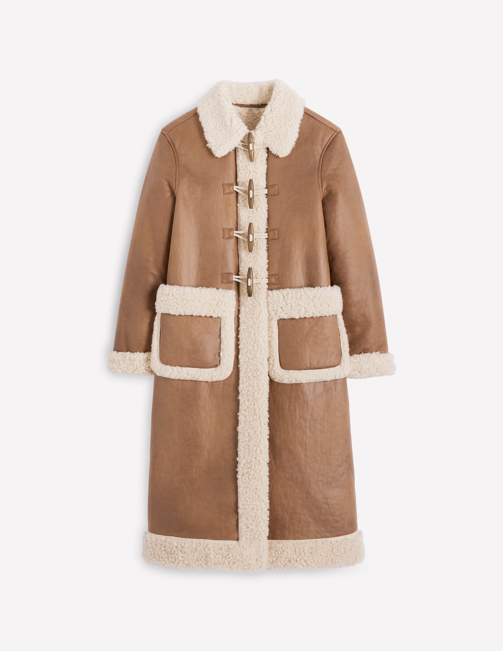 Borg Duffle Coat-Camel, Natural Borg | Boden USA