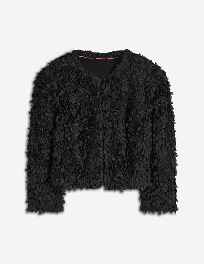 Petal Textured Cropped Jacket-Black, Petal Tulle-8