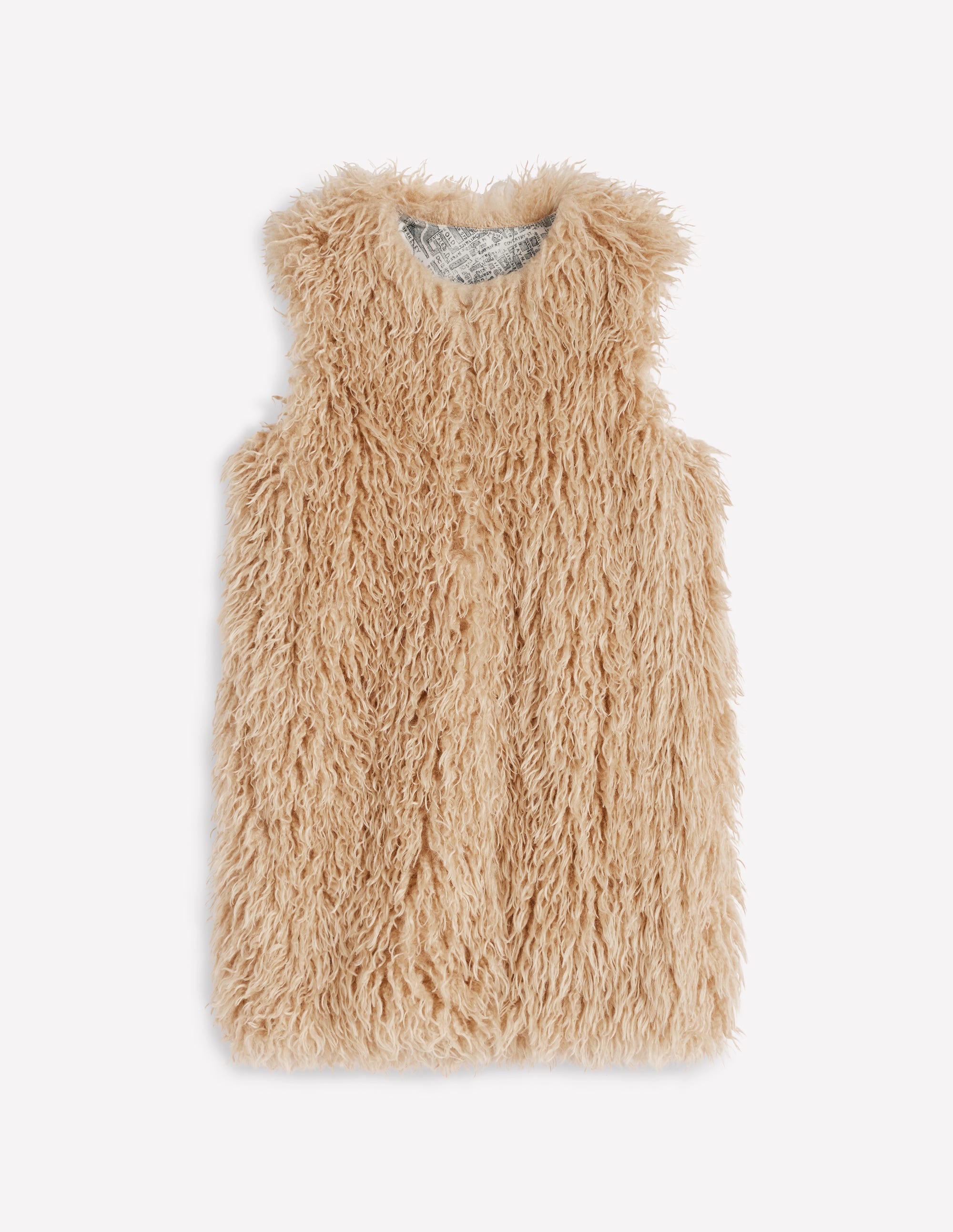 Faux Fur Long Gilet-Sand Dune, Fur - Image 8
