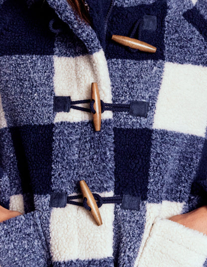 Borg Duffle Coat-College Navy Gingham-2