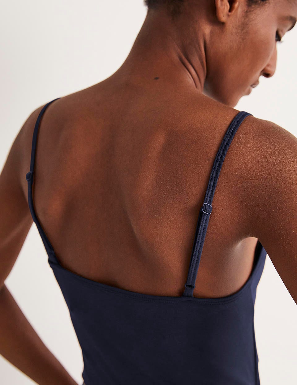 Plain Cami Top-Navy-2