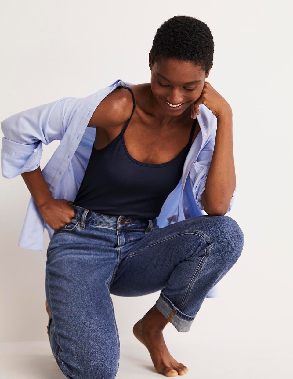 Plain Cami Top-Navy - Image 4