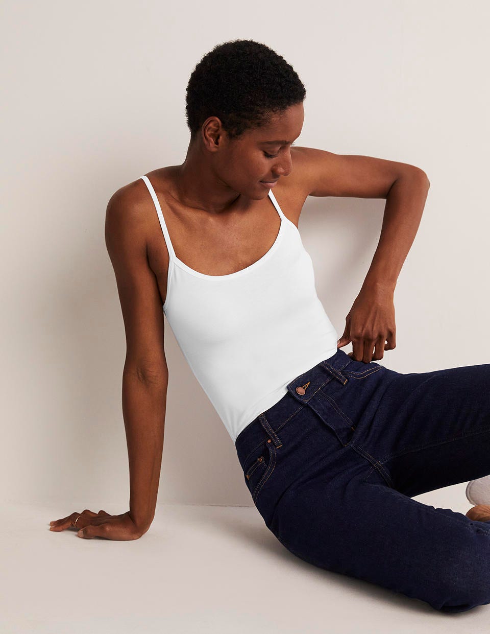 Plain Cami Top-White - Image 1