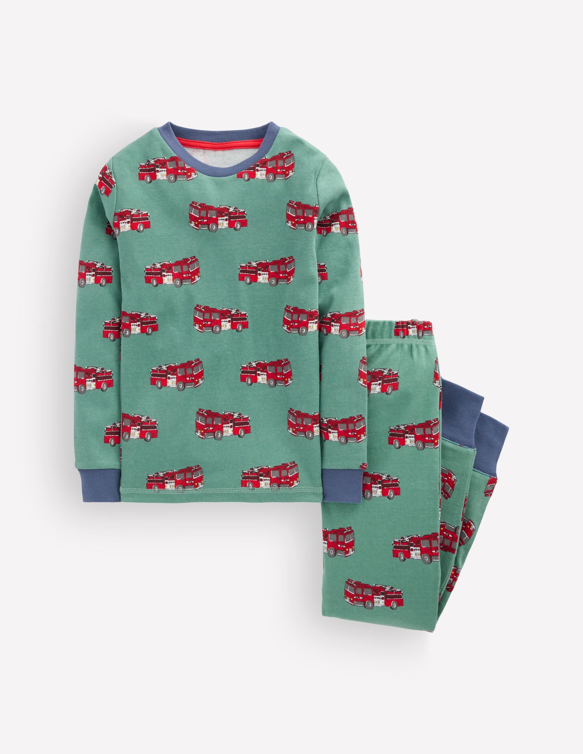 Snug Long John Pajamas-Fire Trucks - Image 1